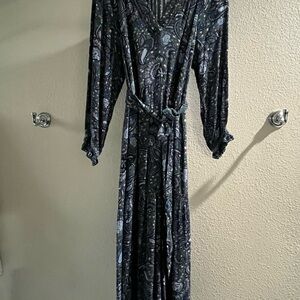 Elegant Long Sleeve Patterned Dress